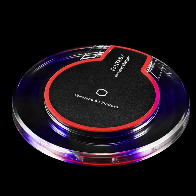 qi wireless charger crystal round charging pad base base suitable for iphone x 8 plus samsung galaxy note 8 s8 s7 s6 edge free global shipping