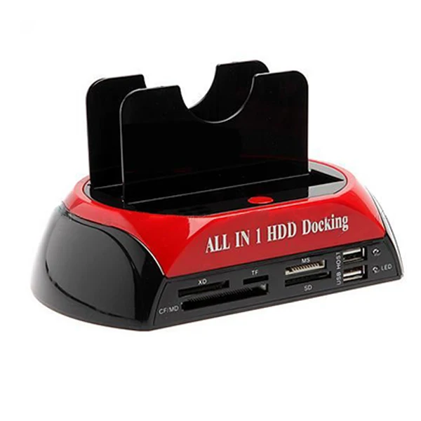TCC-S862-DE USB 2.0A SATA IDE Dual-Bay HDD Hard Disk Docking Station with Card Reader and USB 2.0 Hub for 2.5 3.5 Inch IDE SAT