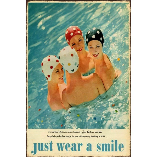 

Винтажный металлический жестяной знак красивая девушка плавание в бассейне просто носить улыбку домашний бар Кухня Настенный декор Висячи...