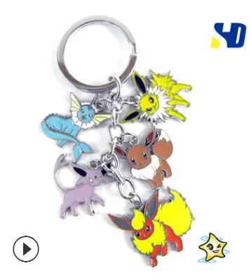 Японский мультфильм брелок Карманный Монстр покебол PIKACHU Мода Забавный милый porte cle металлические аксессуары для украшений chaviro Llaveros - Цвет: 2-3