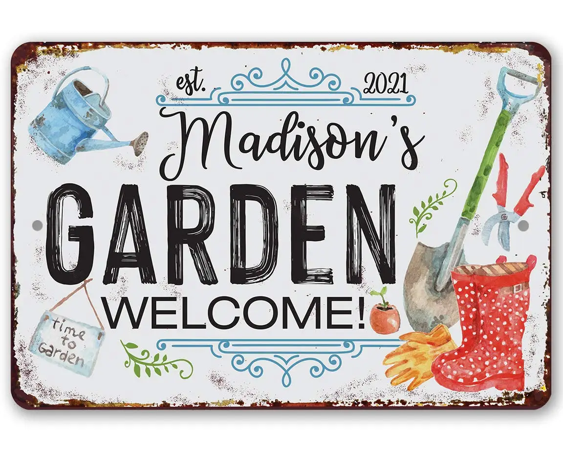 

Personalized Garden Metal Sign Use Indoor Outdoor Makes A Perfect Home Garden Personalized Decor Metal Plate 8x12 Inches