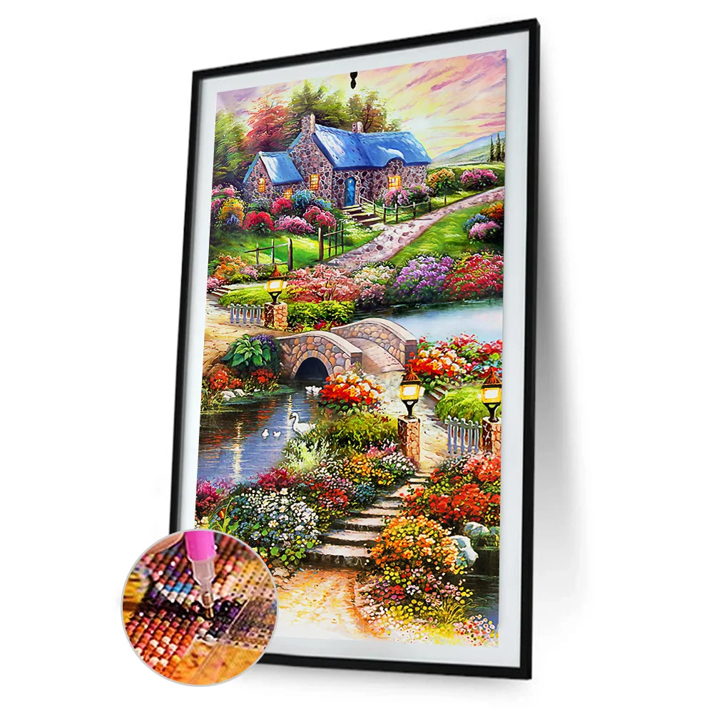 

CraftArtGo 5D DIY Алмазная вышивка в сельской местности полностью квадратные Стразы мозаика, вышивка крестиком на рисунке, со стразами в виде цветк...