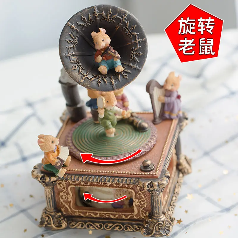 Ностальгический граммофон в стиле ретро музыкальная шкатулка украшения для дома