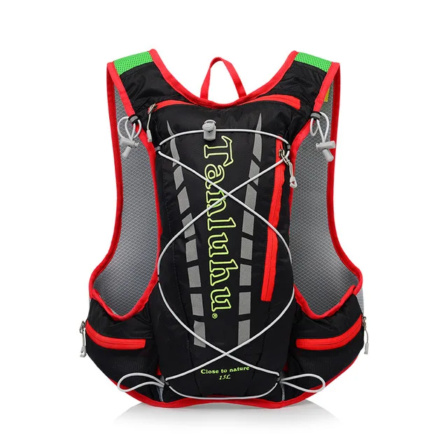 black 15L велосипедная Сумка для бега, мужская и женская сумка для воды, рюкзак, дышащий ультра-светильник, рюкзак для велоспорта, беговые марафоны - Цвет: black