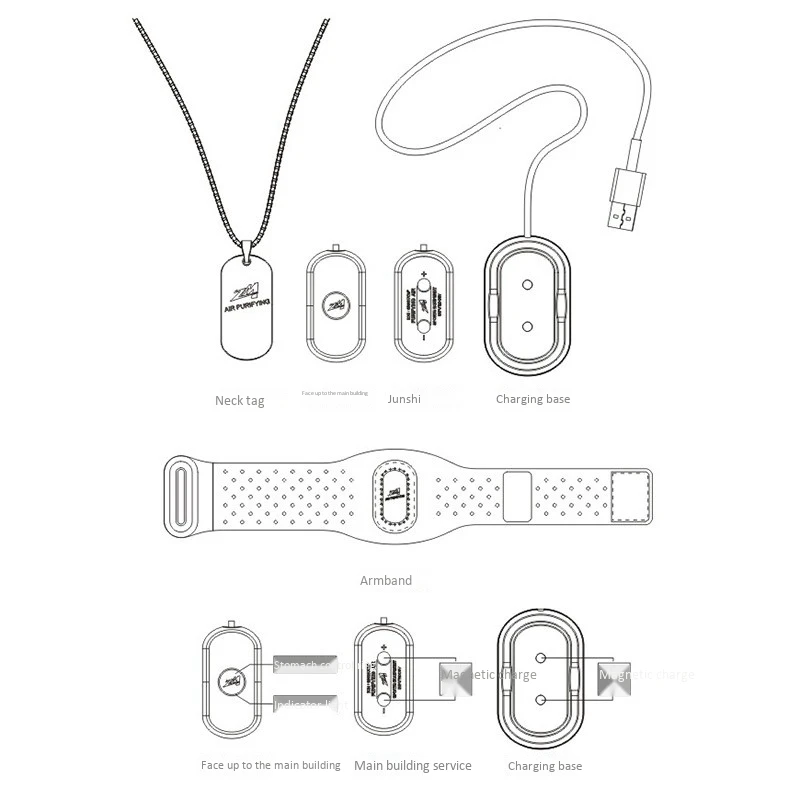 

Personal Air Purifier Portable Mini Necklace Ionizer USB Negative