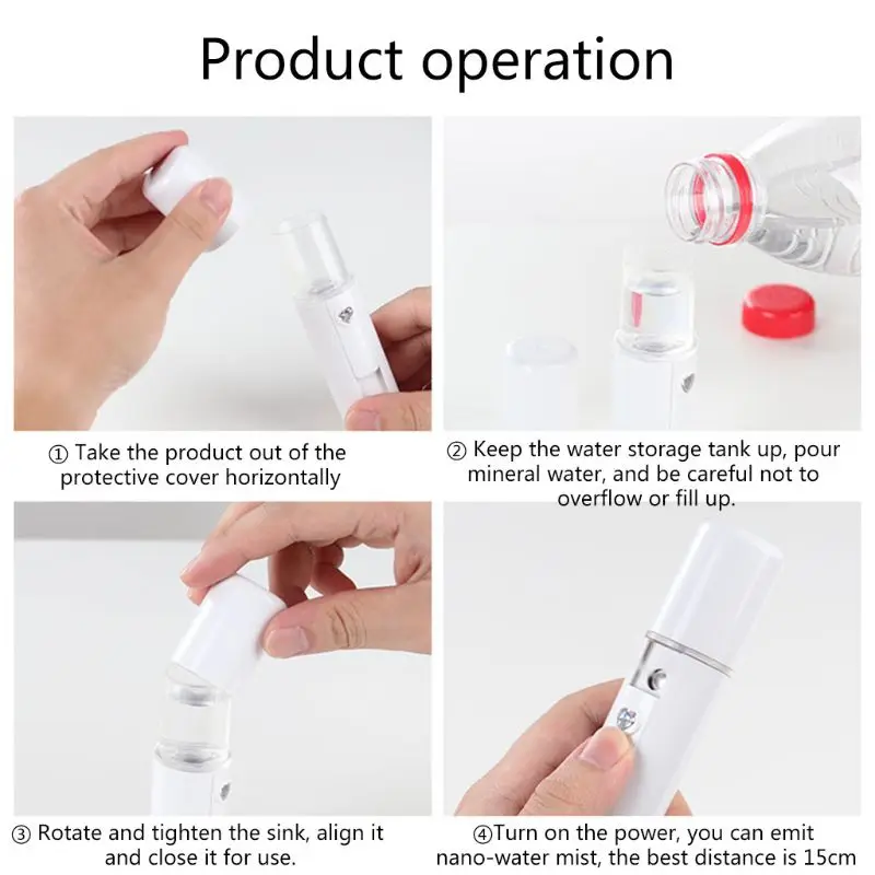 

USB Charging Portable Facial Steamer Face Sprayer Humidifier Mist Atomization Moisturizing Sprayer