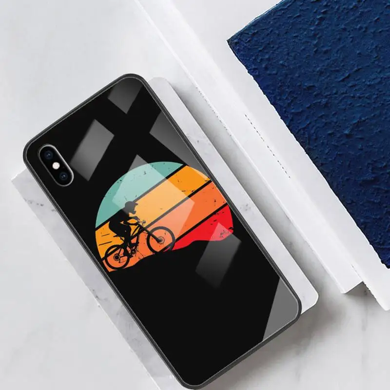 

Bicycle Cycling Glass Phone Case Fundas Coque For IPhone 11 Pro Max Cases XR XS 12 7 8 Plus Cover Accessories Carcasa