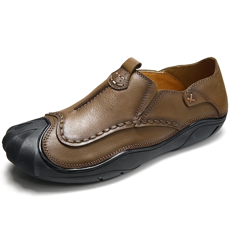 Man Loafers Genuine Leather 2020 Summer Autumn Men's Shoes Slip on Male Casual Shoe Outdoor Walking Footwear Breathable | Обувь