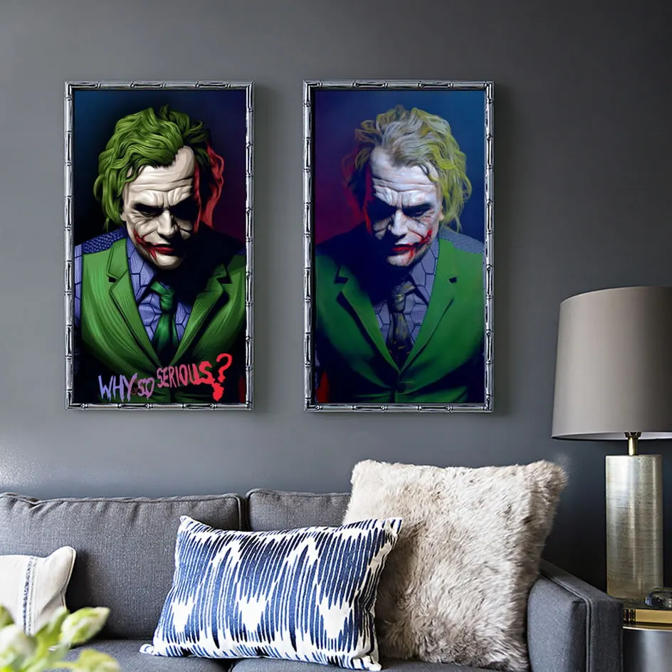 Joker 2019 хоакином Фениксом Хит Леджер Dc фильмы Комиксы настенная живопись Печать на