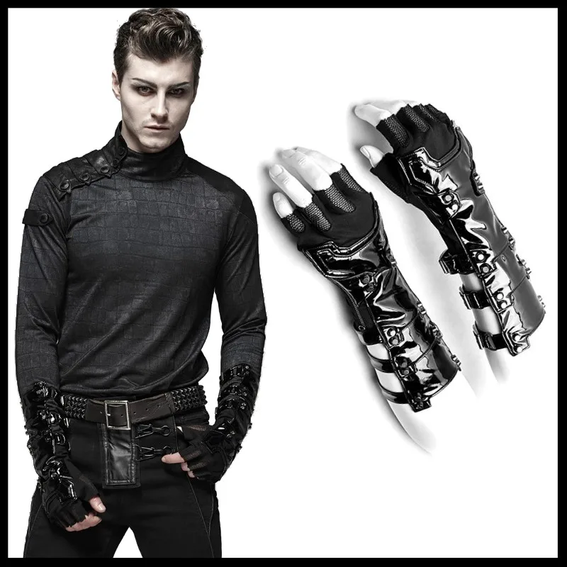 Мужские кожаные перчатки Панк-Рок Панк RAVE мужские мотоциклетные в стиле панк