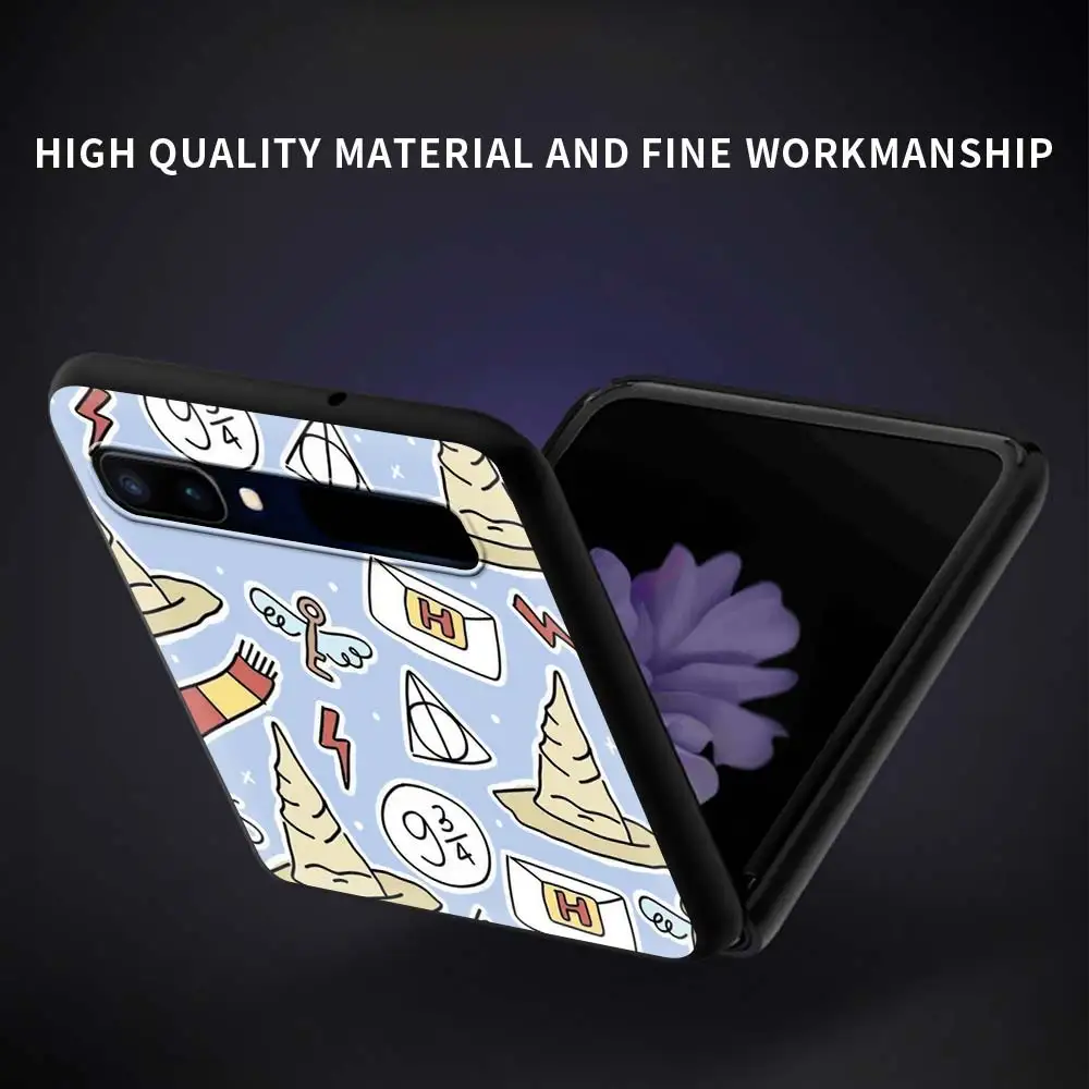 

Phone Case For Samsung Galaxy Z Flip 6.7" Black Shell Coque For Galaxy Z Flip 5G PC Hard Mobile Cover Harries Art Potter