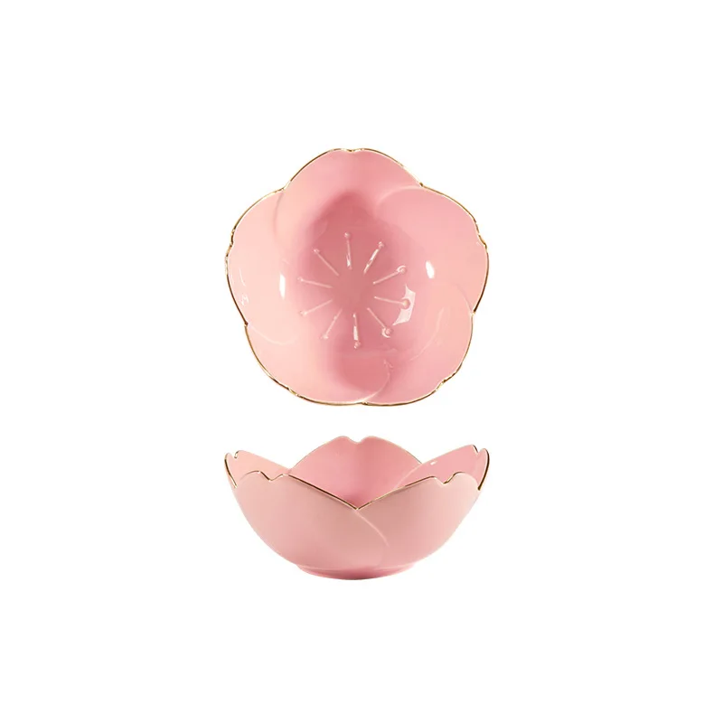 

Sakura Ceramic Dishes for Kitchen Japanese Style Ceramic Dish Creative Flower Shape Bowl Ceramics Seasoning Small Dish