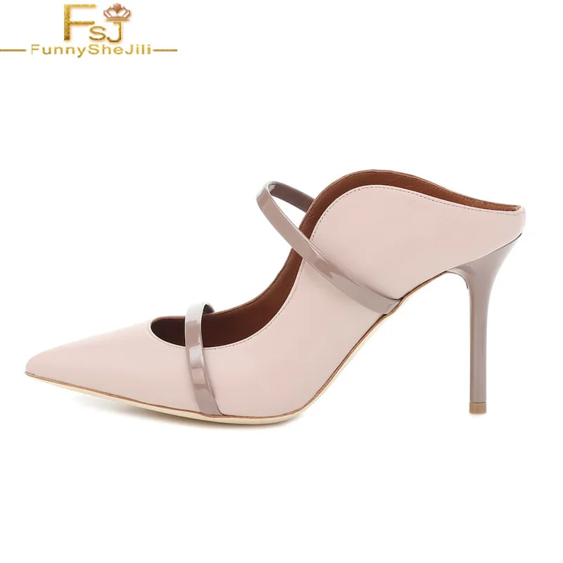 

FSJ Nude Pink Stiletto Heel Double Strap Women Pumps Pointed Toe Slip On Spring Casual Female Date Dress 2021 Autumn Size 4-16