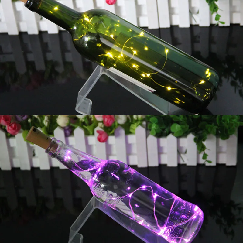 

LED Light String Wine Battery Powered Cork Bottle Silver Thread Lamp String Handicraft Colorful Lights String For Party Wedding