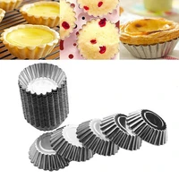 51020 pcs egg tart molds stainless steel cupcake mold reusable cake cookie mold tin baking tool baking cups pastry tools
