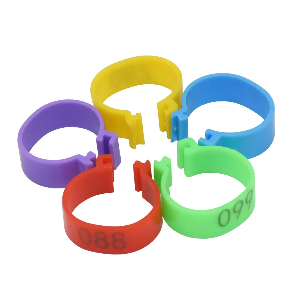 

16-20 MM Digital Poultry Foot ring chicken duck Goose birds Feeding supplies Buckle type Clip rings Poultry foot ring 100 Pcs