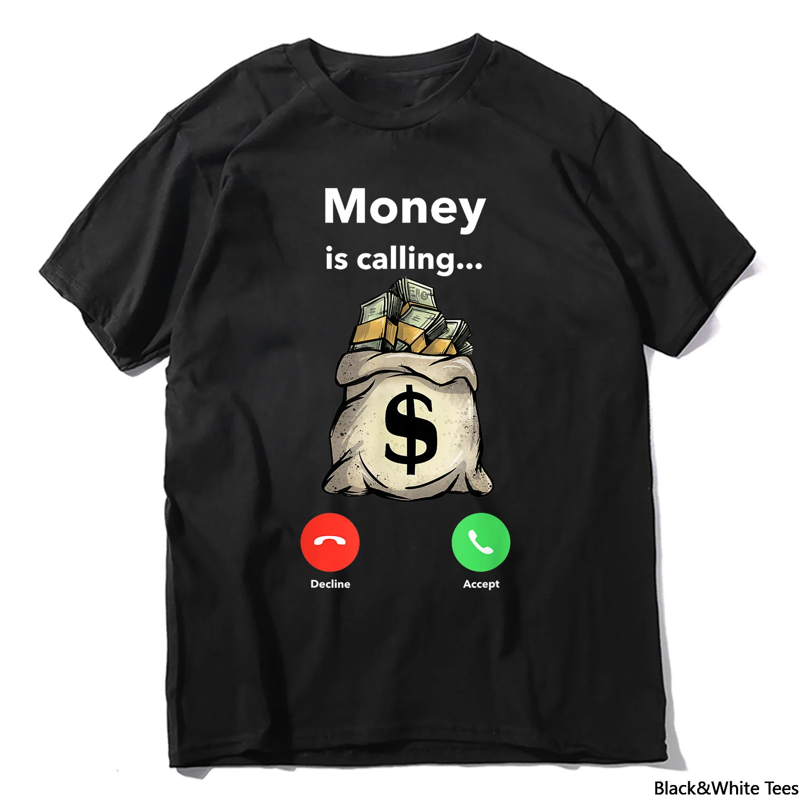 

Unisex Money Is Calling Cash Funny Business Hustler Vintage Men's Short Sleeve Novelty T-Shirt Streetwear Women Soft
