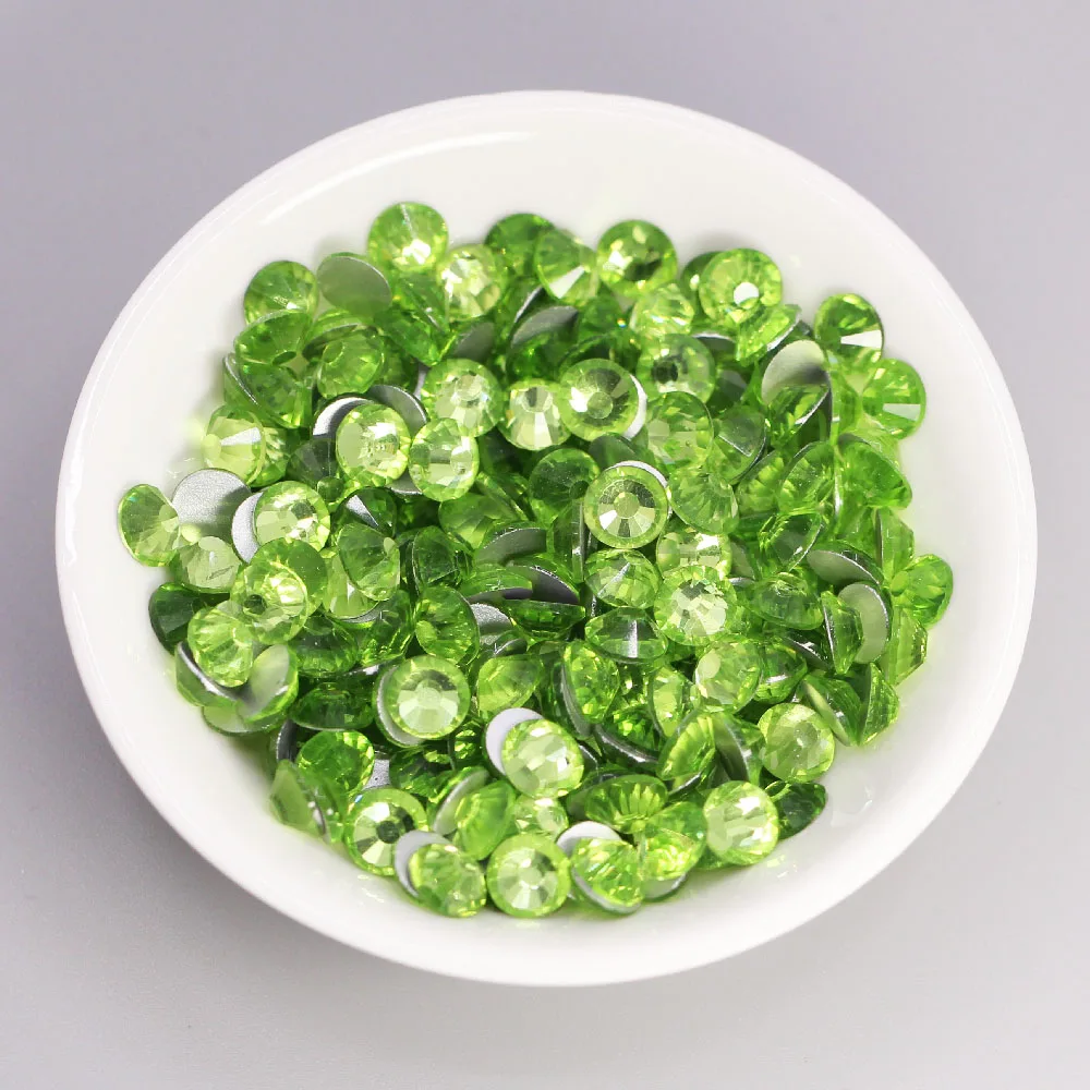 Кристаллический клей для ногтей Peridot Flatback разы стеклянный 3D без горячей фиксации