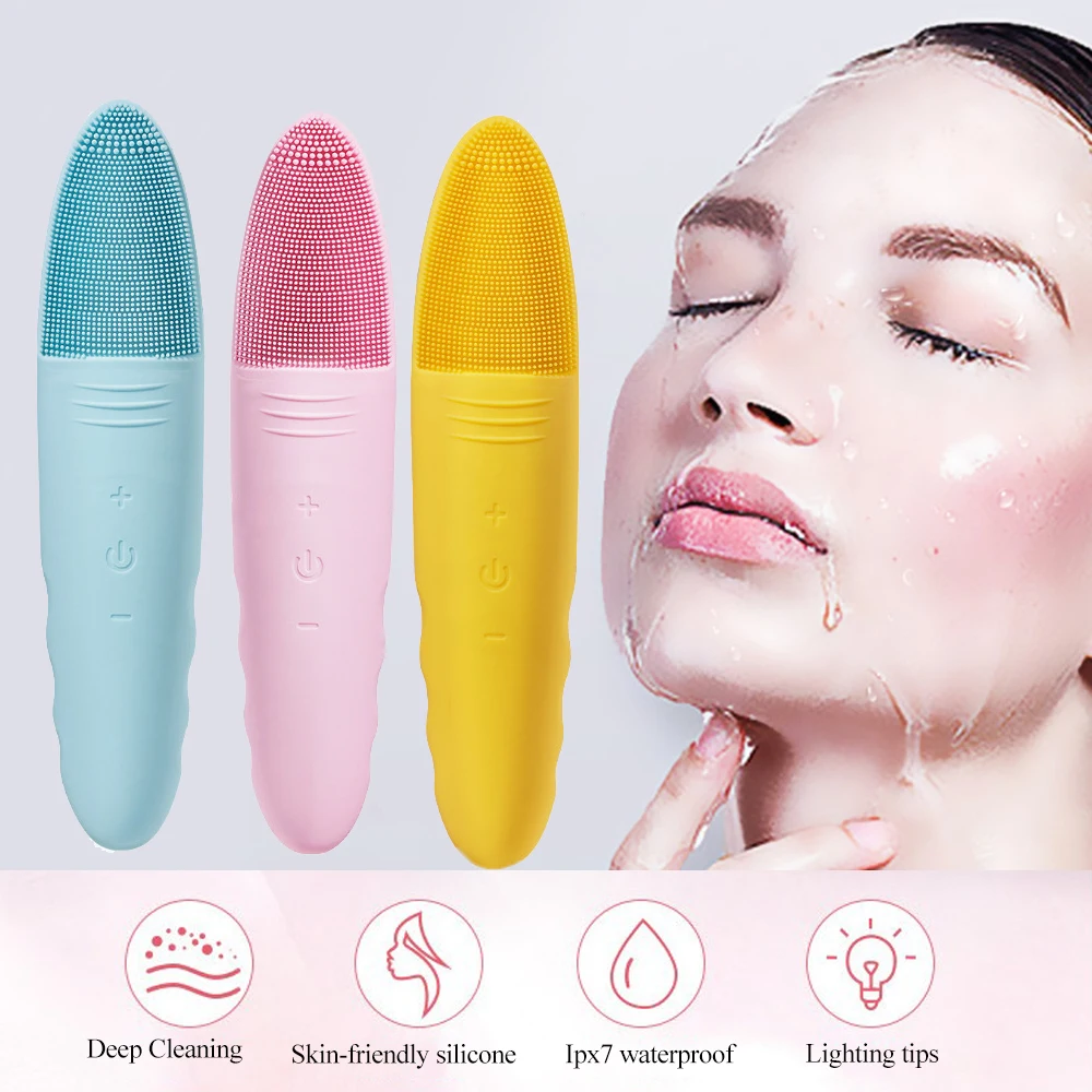 Ультразвуковая электрическая Очищающая щетка для лица USB-щетка мытья вибрация