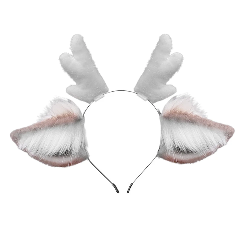 Ободок с ушками из искусственного меха плюшевый олень кавайный ободок для волос