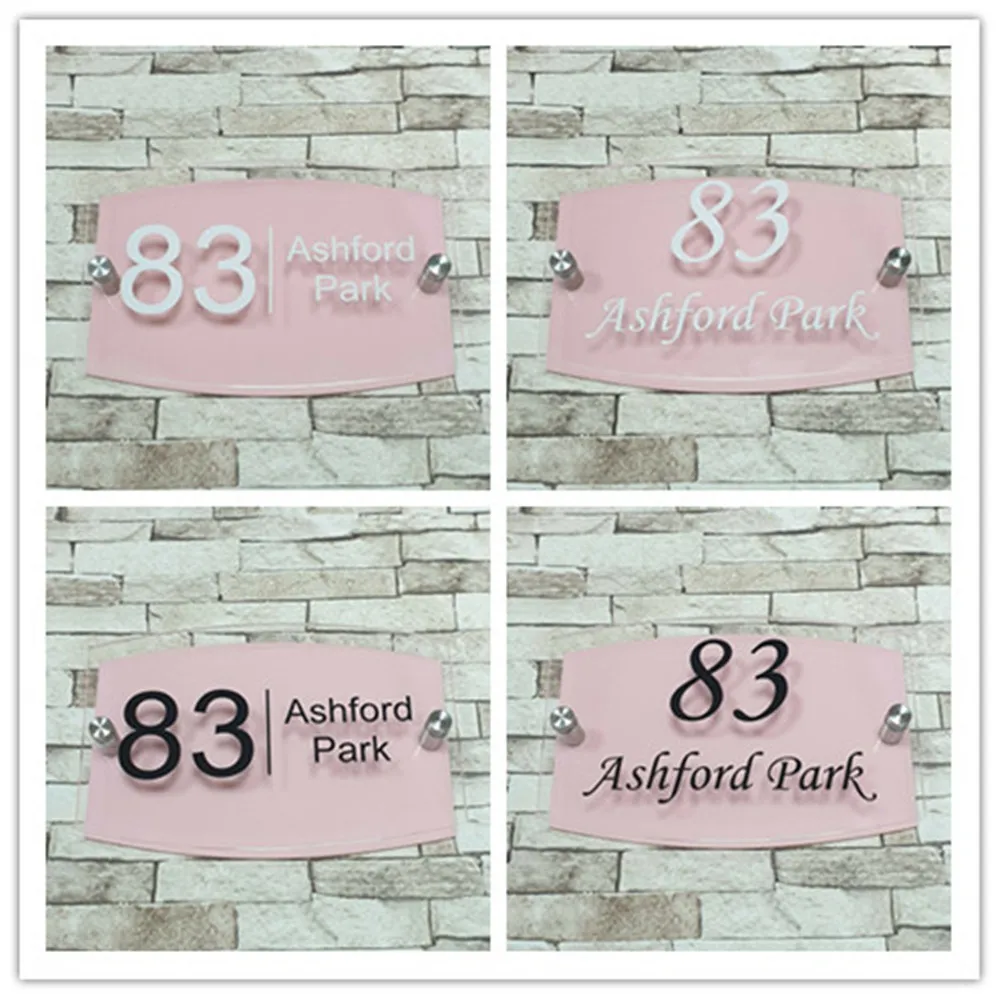 

Customized Modern Furniture Number Street Name Acrylic Sign Aluminum Back Plate A3