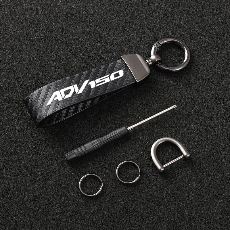 Carbon fiber motorcycle keychain key ring for HONDA ADV150 ADV 150 Motorcycle Accessories | Key Rings