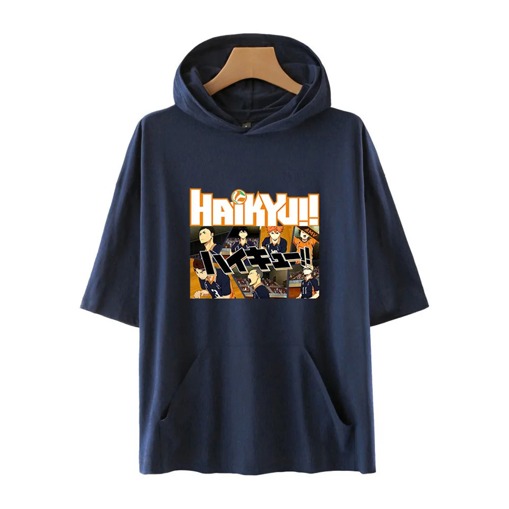 

Haikyuu T-Shirt Pure Cotton Volleyball Club T-shirt Men Short Sleeved Kuroo Anime Bokuto Oya Manga Shoyo