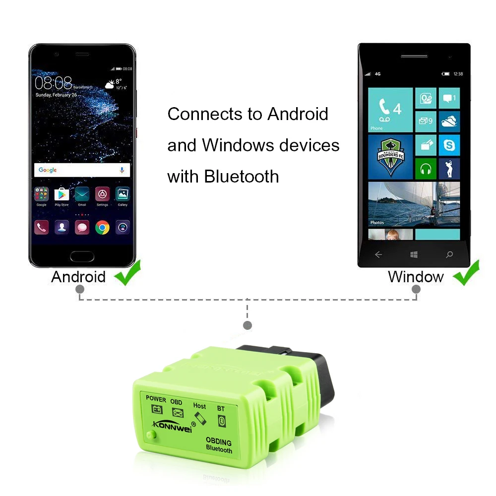 Сканер KONNWEI ELM327 V1.5 OBD2 автомобильный Bluetooth-сканер KW902 PIC18f25k80 MINI ELM 327 OBDII считыватель