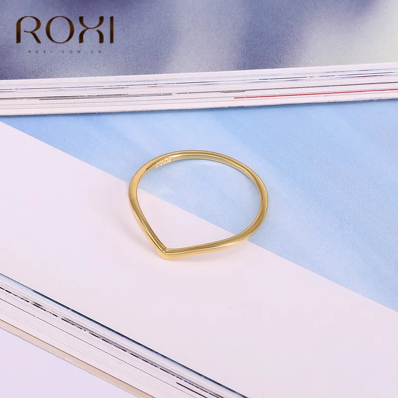 Женские серебряные геометрические кольца ROXI в минималистичном стиле простые