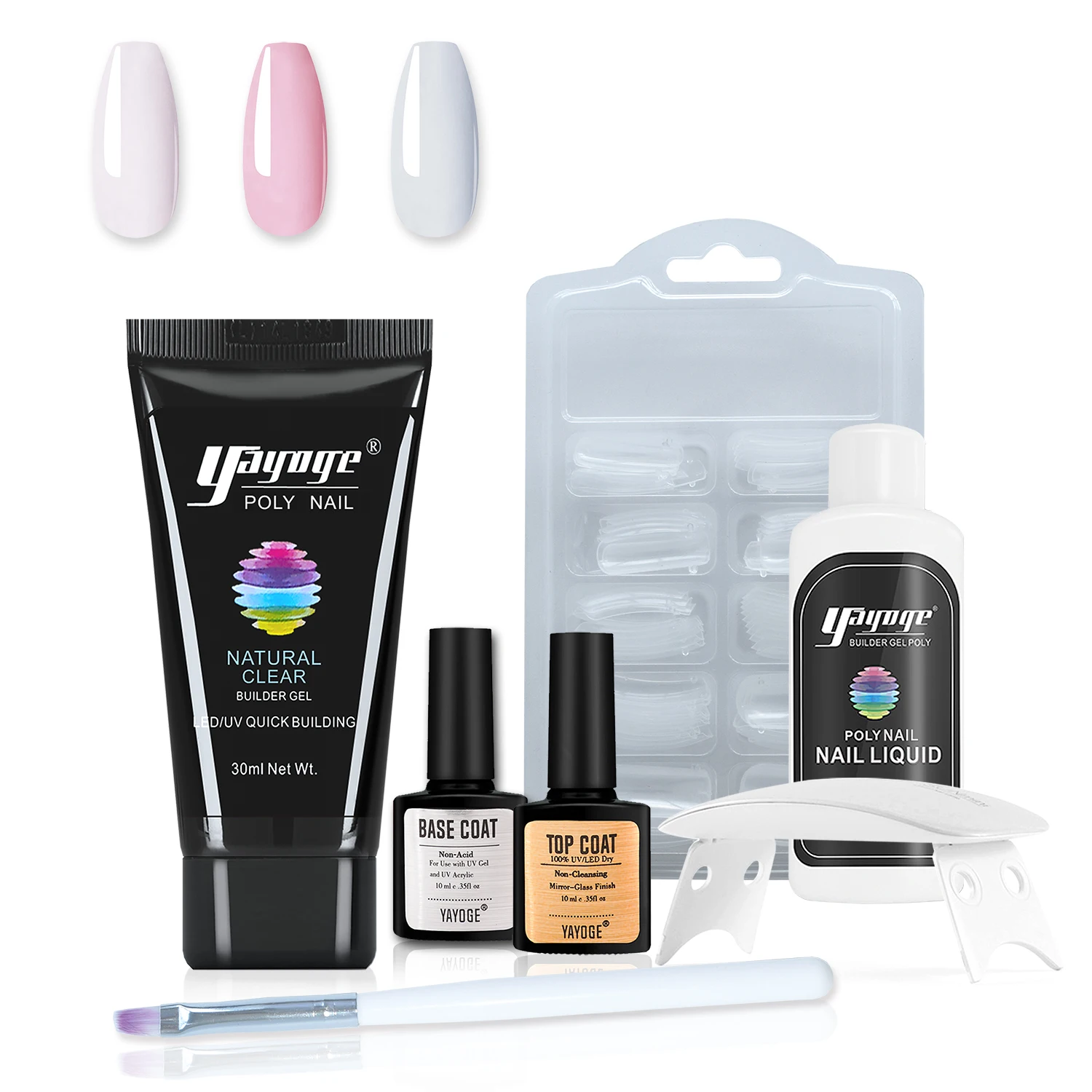 Yayoge Poly набор гелей для ногтей 3 цвета маникюра Набор инструментов акриловых |