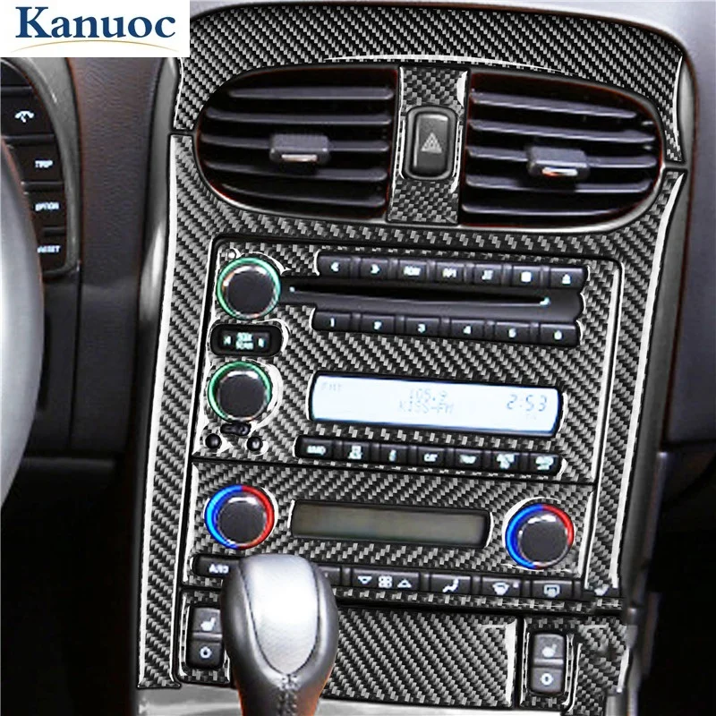 

8 шт./компл. для Chevrolet Corvette C6 2005-2007 Автомобильная центральная консоль рамка Панель наклейка отделка крышка Стайлинг углеродное волокно стике...