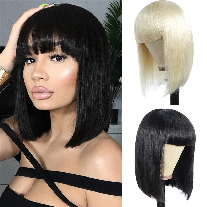 

Cheap Bob Short Wig Short Woman Synthetic Hair Ombre Wig With Full Bangs Synthetic Natural Hair Freedom Oficial Wig FreeShipping