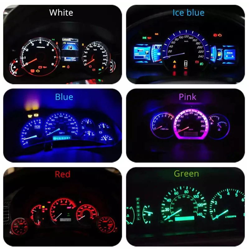 20 шт. T5 W1.2W 27 74 86 206 3SMD 3030 автомобильный интерьерный светильник, автоматический боковой клиновидный светодиодный индикатор приборной панели