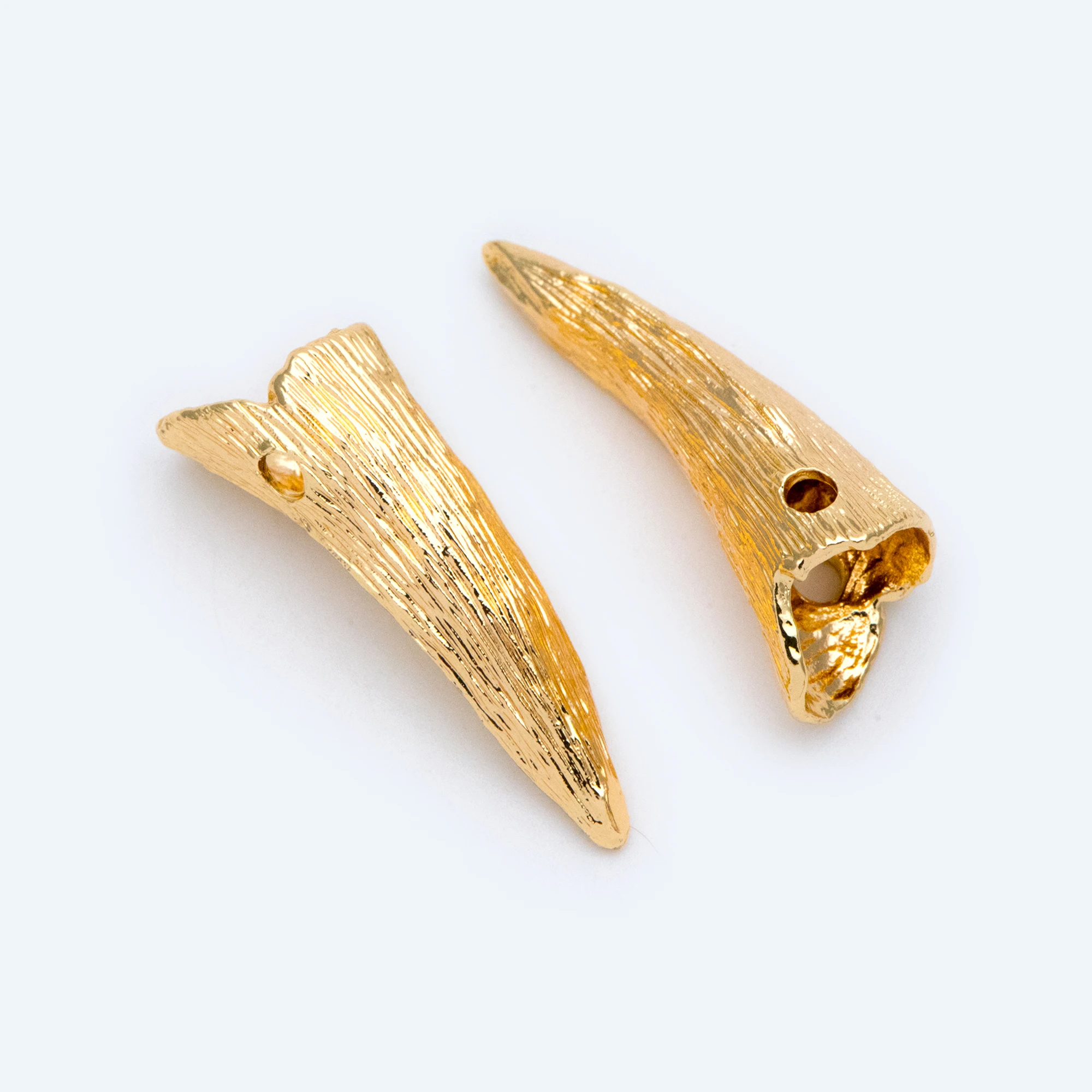 

10 шт Подвески из бычьего рога 30x11 мм, позолоченная латунная фурнитура для изготовления ювелирных изделий своими руками