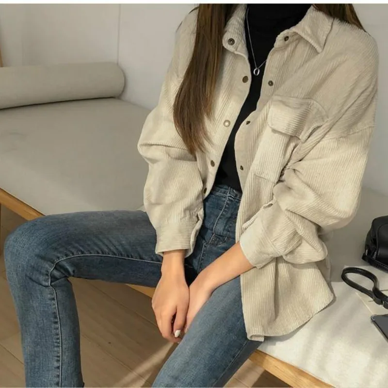 

ZOGAA Shirts Women Spring Autumn Female Casual Solid Turn Down Collar All Match Stylish Oversized Fashion Soft Clothes Ulzzang