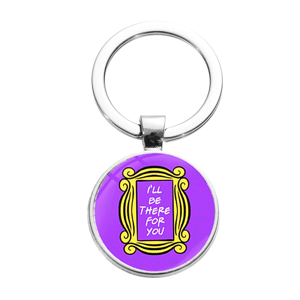 Style 11 SONGDA Newest Friends TV Show Keychain 25th Anniversary Series Cartoon Fun Pattern Glass Dome Pendant Key Chain for Good Friend - Цвет: Style 11