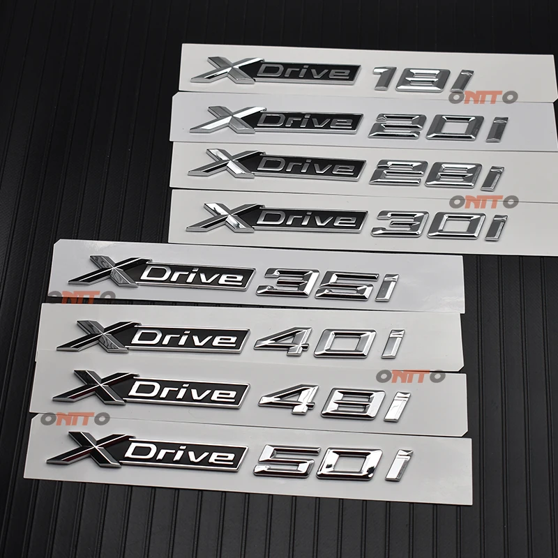 

10pcs Decoration Car Logo Letter Plating Xdrive 18i 20i 28i 30i 35i 40i 48i 50i For X1 2 3 4 5 Series Car Emblem Badge Decal