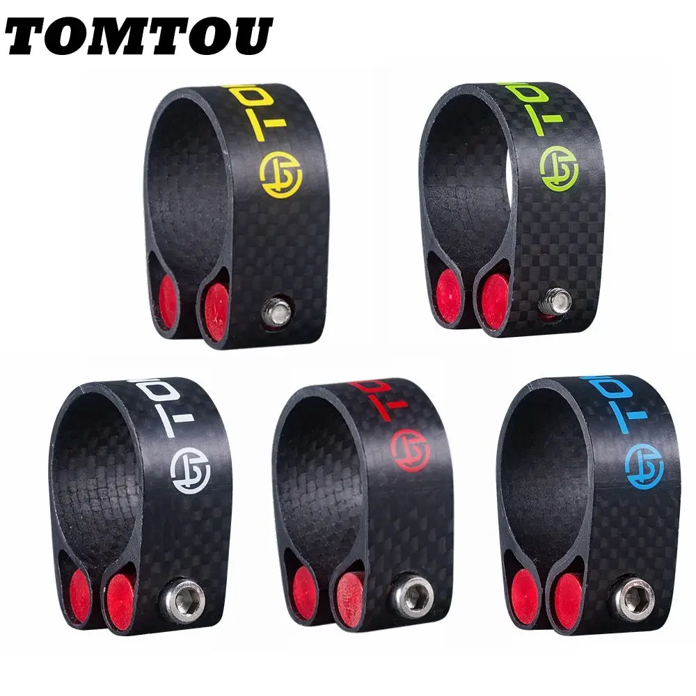 

TOMTOU Carbon Fiber Seatpost Clamp Mountain Bike Road Bike Clamp Cycling Parts Seat Clamp 31.8mm 34.9mm 22g