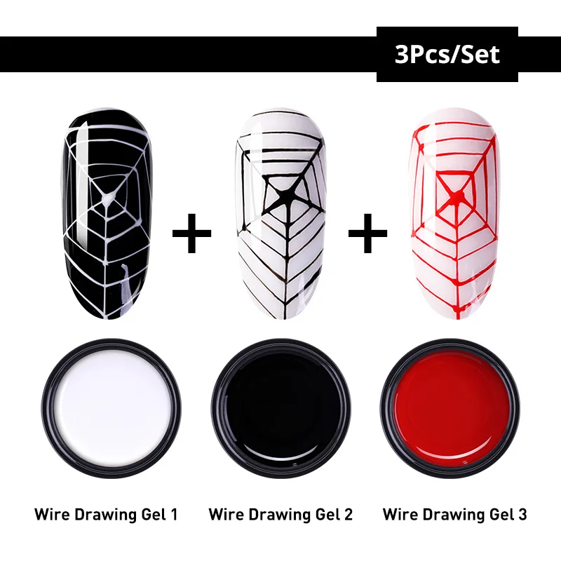 Set 42 PICT YOU 5 г паучий Гель-лак для рисования проволокой черный, белый, золотой, серебряный лак для дизайна ногтей с пауком долговечный УФ-гель - Цвет: Set 42