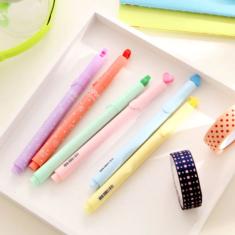 1 шт. милый маркер с печатью в виде сердца маркеры для рисования игрушки офиса