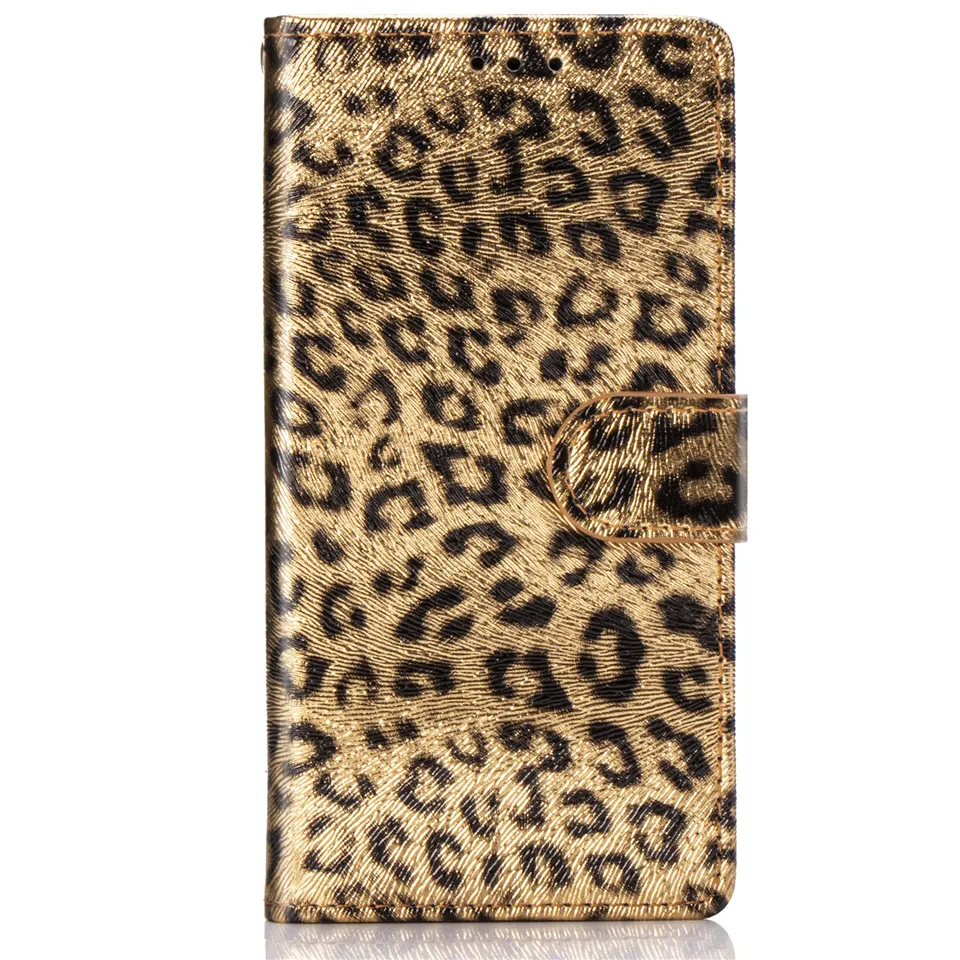 Крутой женский кожаный бумажник флип леопардовый чехол для Apple iPhone X XR coque XS max кошелек чехол 8 7 plus funda 6 6s plus 11 чехол - Цвет: Gold