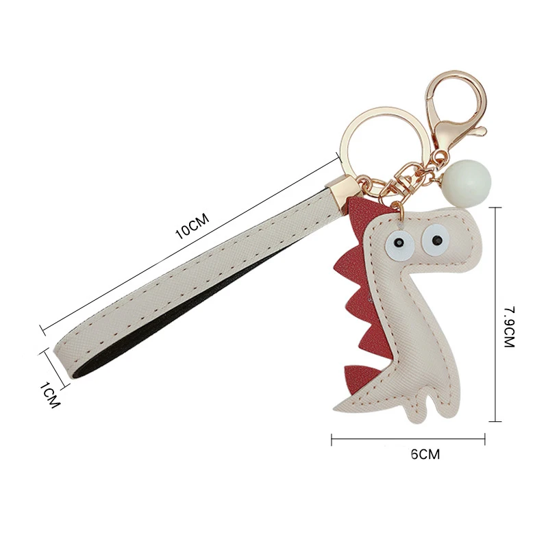 

Korea Creative Cute Dinosaur Keychain Girl Leather Cartoon Anime Car Bag Key Ring Fashion Couple Gift Exquisite Jewelry
