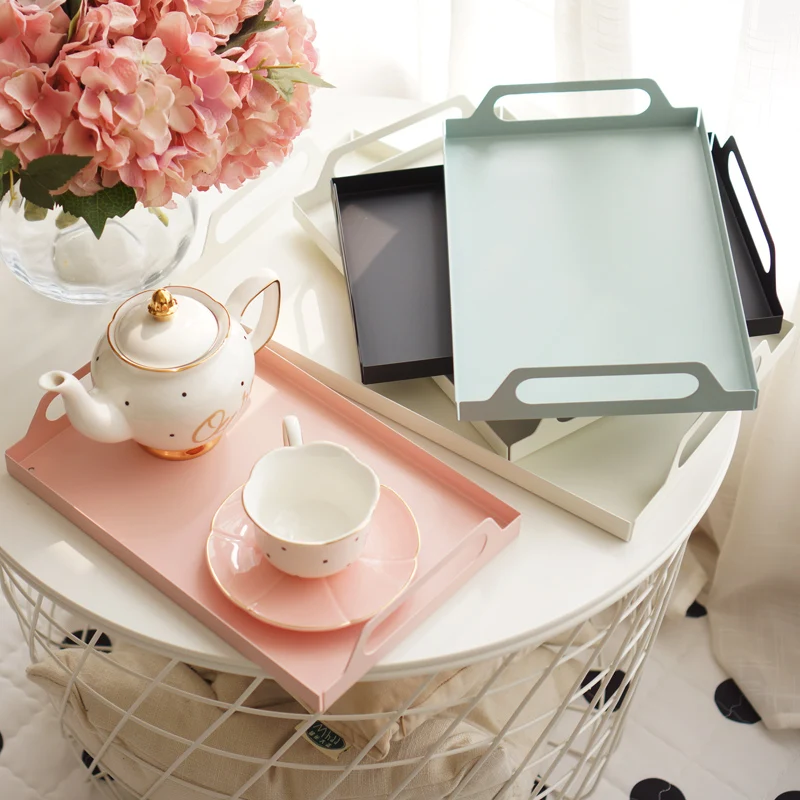 Прямоугольный металлический поднос для хранения стола ювелирных изделий