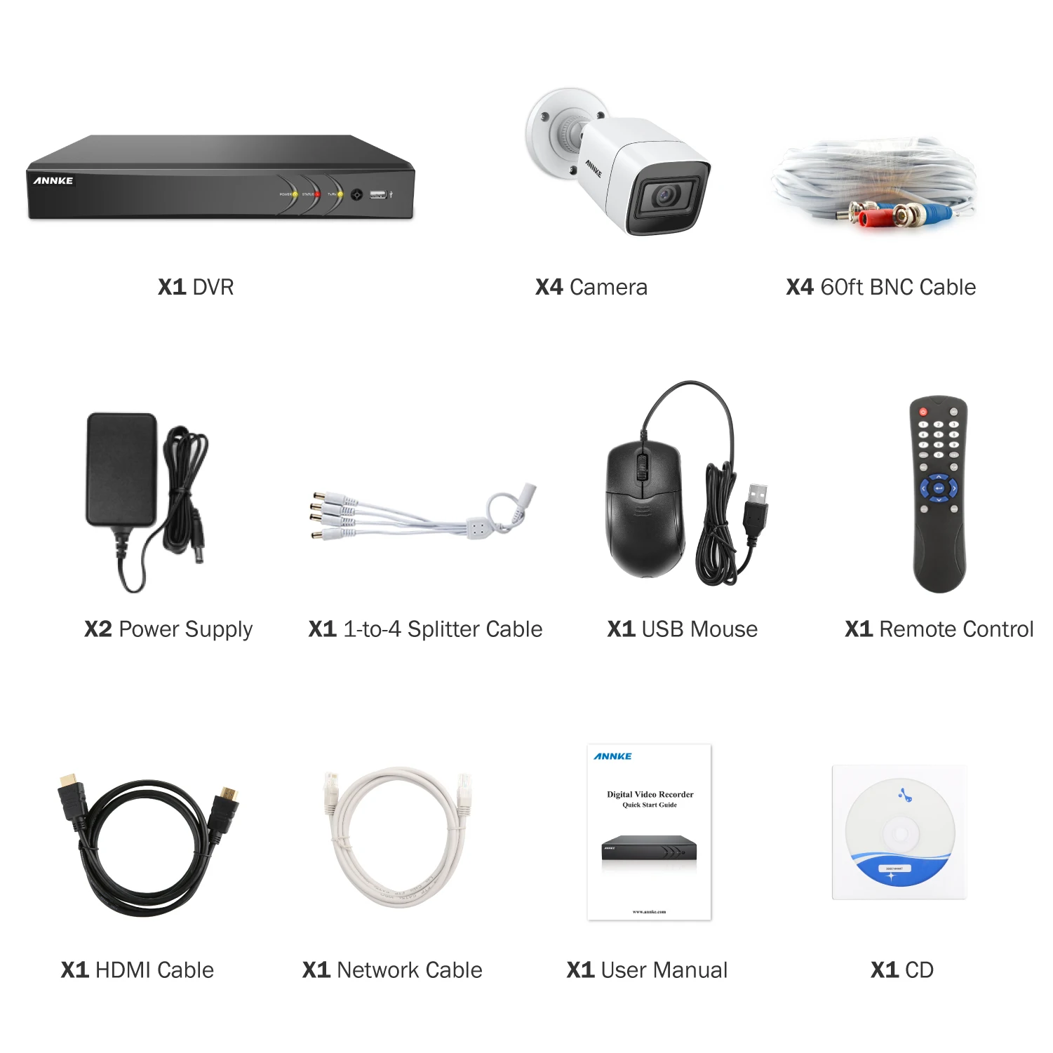ANNKE 4K Ultra HD 8CH CCTV система безопасности 8MP 5в1 H.265 DVR с 4 шт 8MP Открытый Всепогодный комплект камеры видеонаблюдения