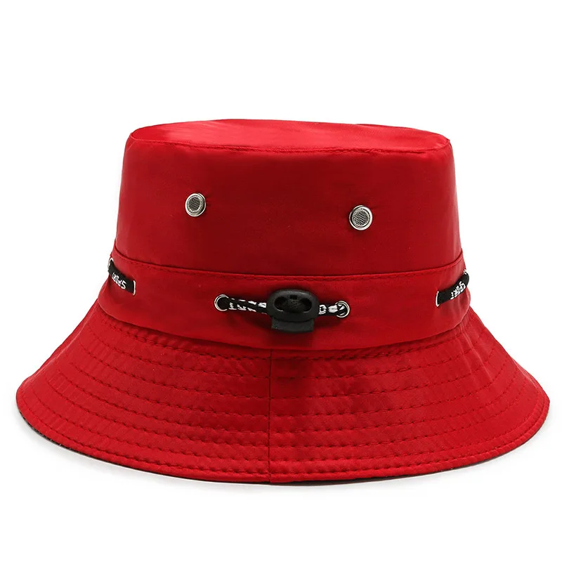 

New Drawstring Fisherman Hat Women Cycling Travel Basin Hat Tide Wild Fashion Sun Protection Casual Hip Hop Bucket Hats Big Brim