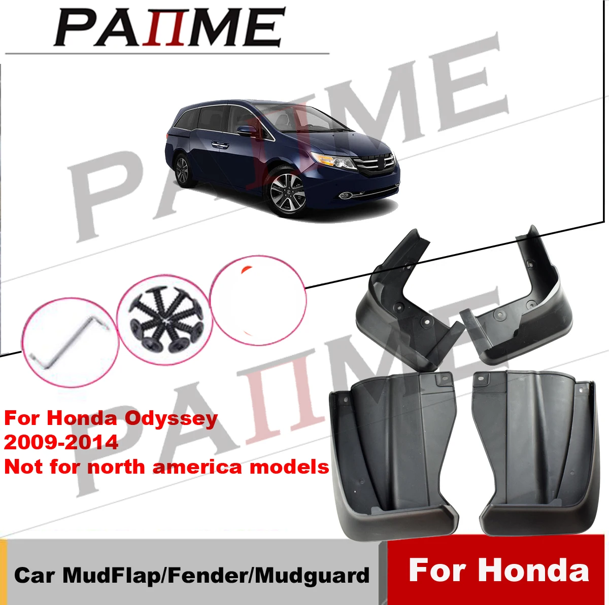 

For Honda Odyssey 2009-2014 Set Molded Mud Flaps Mudflaps Splash Guards Front Rear Mud Flap Mudguards Fender YC101066