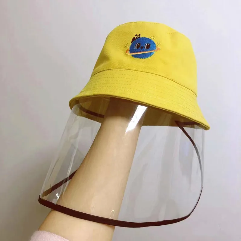 New Kids Sun Hats Anti-saliva Face Cover Caps Dustproof Eye Protection Hat Anti-fog Saliva Isolation Mask Bucket | Аксессуары для