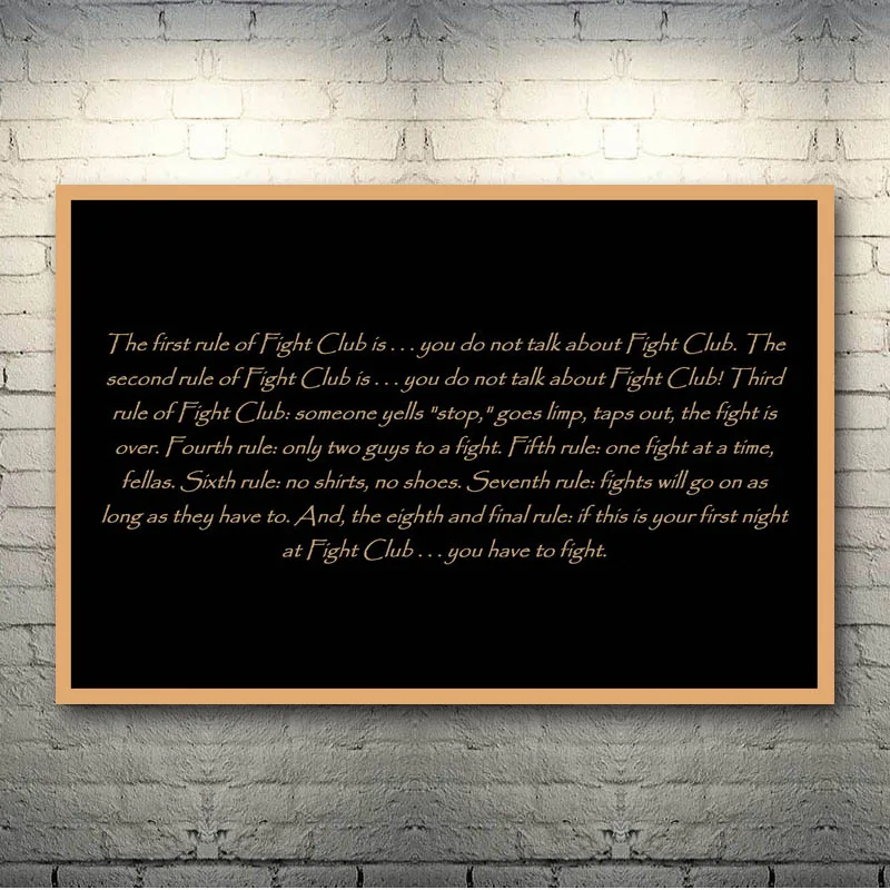 

Fight Club Classic Movie Poster Art Canvas Retro Print Poster Vintage Poster Wall Stickers For Living Room Home Decoration-004