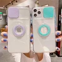 camera protection ring holder phone case for iphone 12 11 pro max 12mini xr xs max x 7 8 plus shockproof bumper clear back cover
