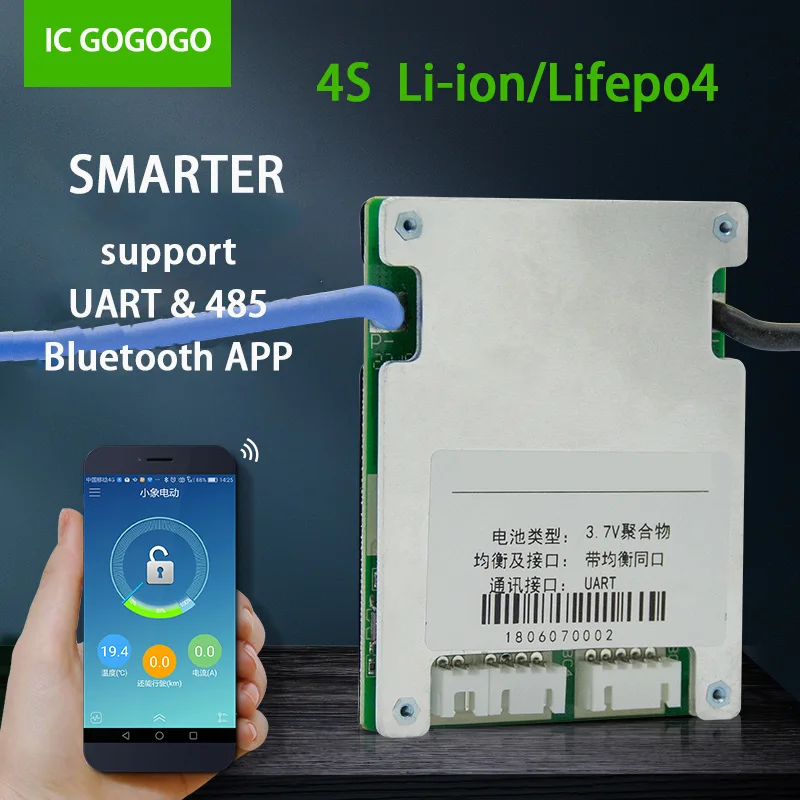 Умные BMS Φ 3 2 v Lifepo4 Lipo Защитная плата литиевого аккумулятора 4S Bluetooth APP Phone Monitor 20A 30A